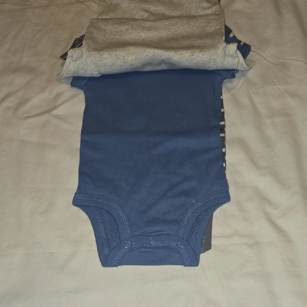 Carter's Blue and White Striped Bodysuit Set